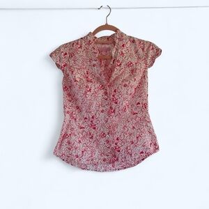 Lilly Pulitzer Pink Bubba Shrimp Button Front Top